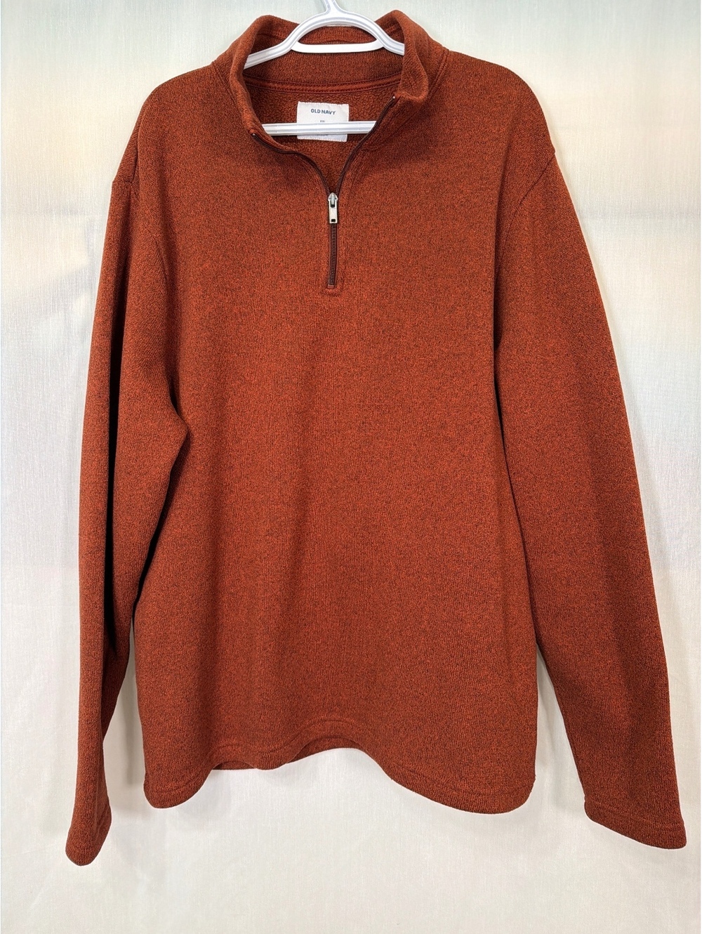 Old Navy Pullover Burnt Orange Quarter Zip Sweater Men's XXL